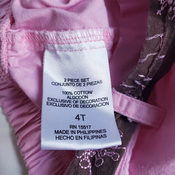 4T SUGAR COOKIE 2 Piece Pink Brown Outfit - Picture 7 of 7